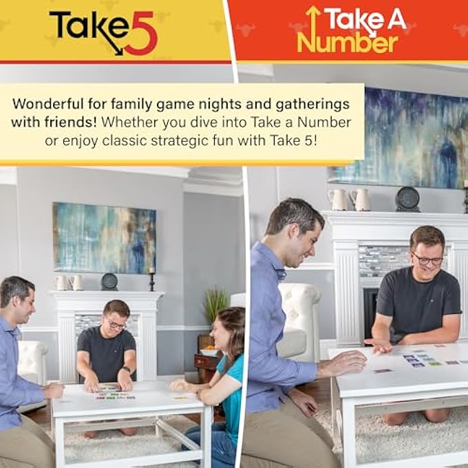 rayihni GAMES TAKE 5 & TAKE A NUMBER  TWO COMPLETE GAMES IN ONE  TAKE 5 IS THE CLASSIC 6 NIMMT! & TAKE A NUMBER IS ALSO KNOWN AS X NIMMT!  CLASSIC CARD GAMES FOR KIDS & ADULTS AGES 8 & OLDER - Image 5